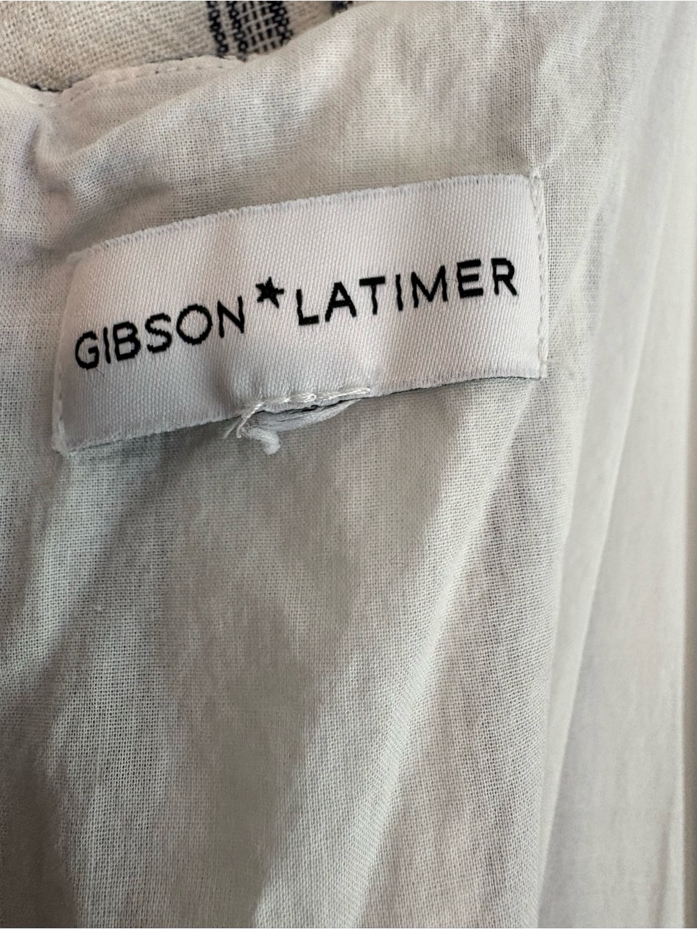 Gibson Latimer Striped Sleeveless Wide-Leg Linen Jumpsuit in Cream and Navy Sz L - Picture 5 of 13